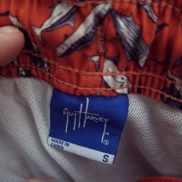 Guy Harvy Men's S Fish Animal Print Orange Trunks Swimwear 25" 6.25" 11.25" - Picture 4 of 8